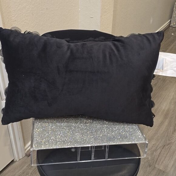 Ashland 20 X 12 Gothic Bordeaux Decorative Accent Rose Pillow- Black - Picture 6 of 7